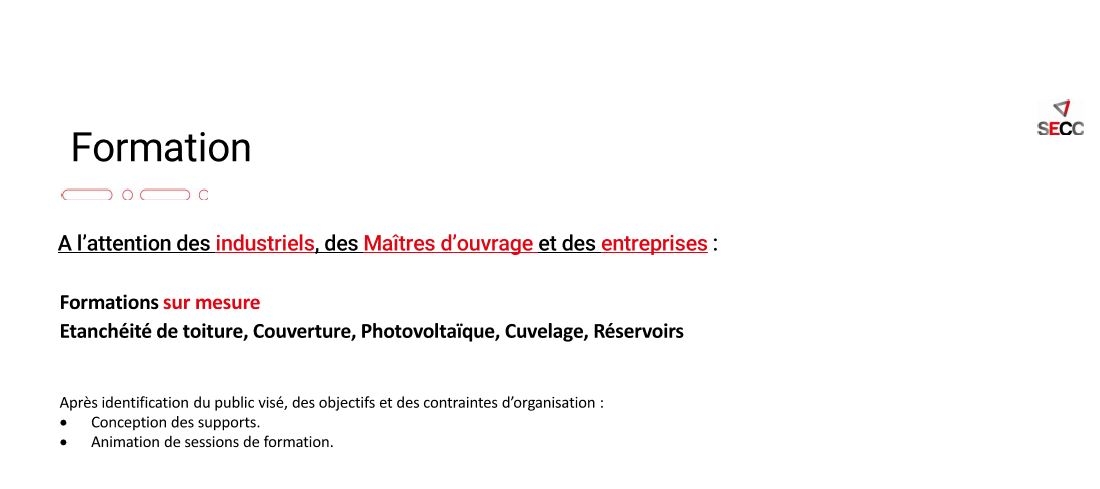 FORMATION A L'ATTENTION DES INDUSTRIELS, MAITRES D'OUVRAGE ET ENTREPRISES